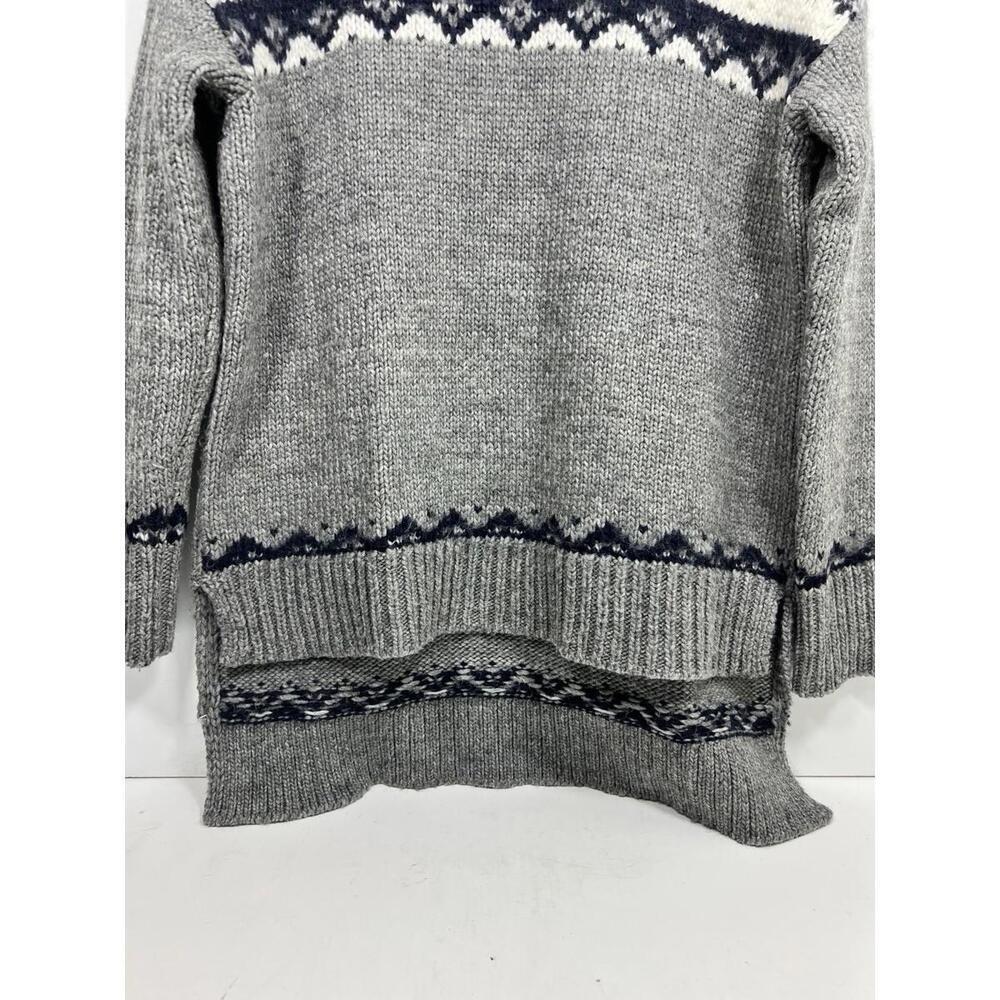 Ann Taylor Loft Fair Aisle High Low Sweater Gray Women Sz S Nordic Cozy Warm - Picture 4 of 9